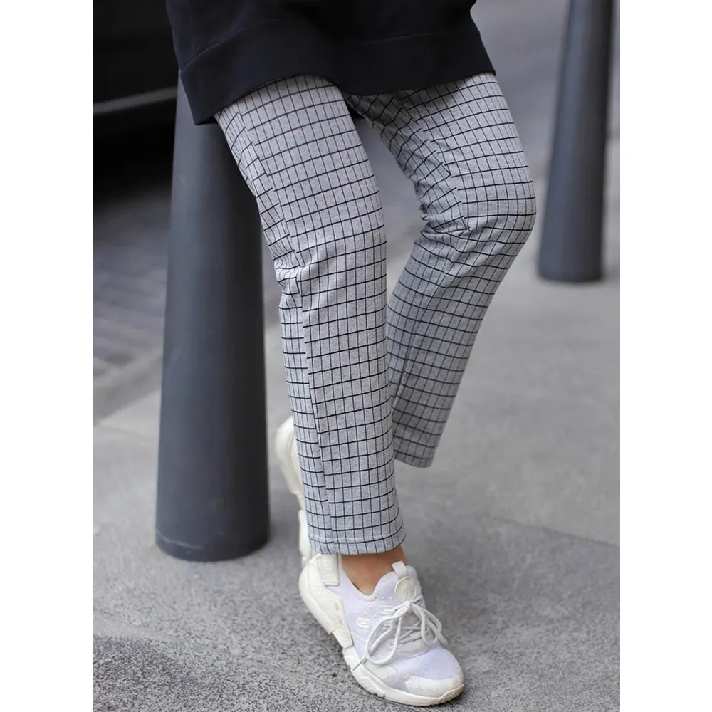 2021 трендовые удобные серые квадратные брюки InstaHot для женщин весна-осень стильный уличный стиль из Турции