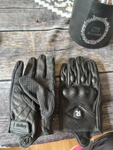 Guantes de cuero auténtico para motocicleta, para hombre, para todas las estaciones