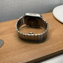 Correa de lujo para Apple watch, banda de 44mm y 40mm para iWatch de 38mm y 42mm, pulsera de reloj de acero inoxidable para Apple watch 5 6 se 3 4