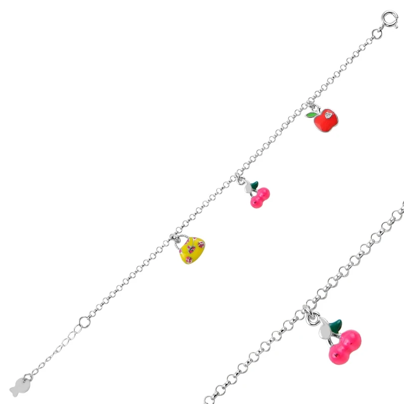 

Silver 925 Sterling Dangle Enamel Bangle