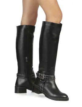 

İLVİ Over From Women's High Boot Black Leather