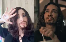 LiangMo-Barba de encaje para hombres, Cosplay, Invisible, pelo de barba falso, hecho a mano, bigote, pelo realista