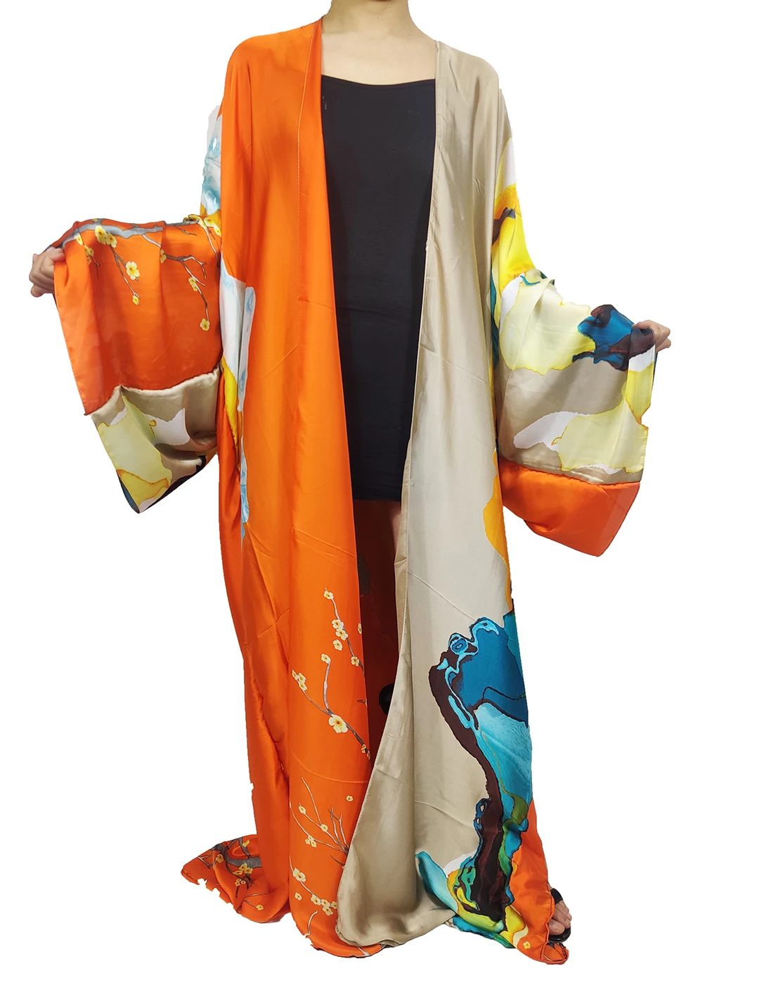 Fashion 2022 Summer Blogger Bohemian Ramadan Long Kimonos for Women Oversized Floral African Lady's Swimwear Duster Coat