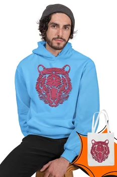 

Angemiel Wear Pink Sinirli Lion Blue Men 'S Hooded Sweatshirt Bags Kombin