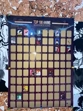 Decoración de la parte superior del hogar, póster de Anime rascador, lista de cubo de Anime, iconos artísticos prémium, gran regalo para los fanáticos del Anime, 100