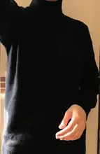 Suéter ajustado informal para hombre, jersey de cuello alto tejido, de punto ajustada, Tops de otoño e invierno, Color sólido, 2019