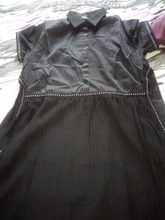 Nueva moda mujer verano coreano Estilo negro camisa plisada vestido de gasa con diseño de retales de señoras lindo Casual Midi Dress traje 6168