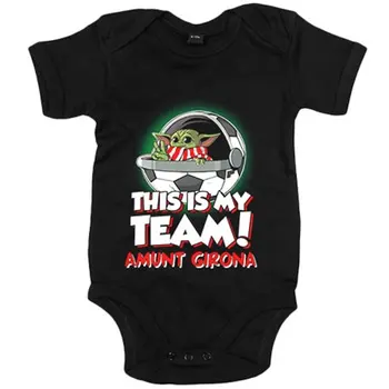 

Baby bodysuit spoof baby Yoda my soccer team Amunt Girona