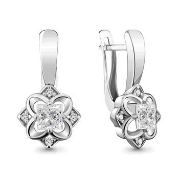 

AQUAMARINE earrings with cubic zirconia, silver 925