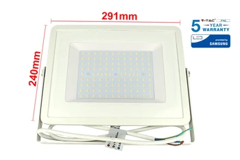 

Headlight Led Flood Light 100W IP65 cold white 6400K Super Slim 30mm white casing Samsung warranty 5 years SKU-417