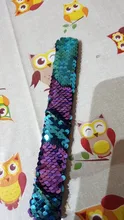 Brillante brazalete de lentejuelas de Color de costura círculo pulsera bofetada para niños niñas para niños navidad regalo de joyas de fiesta