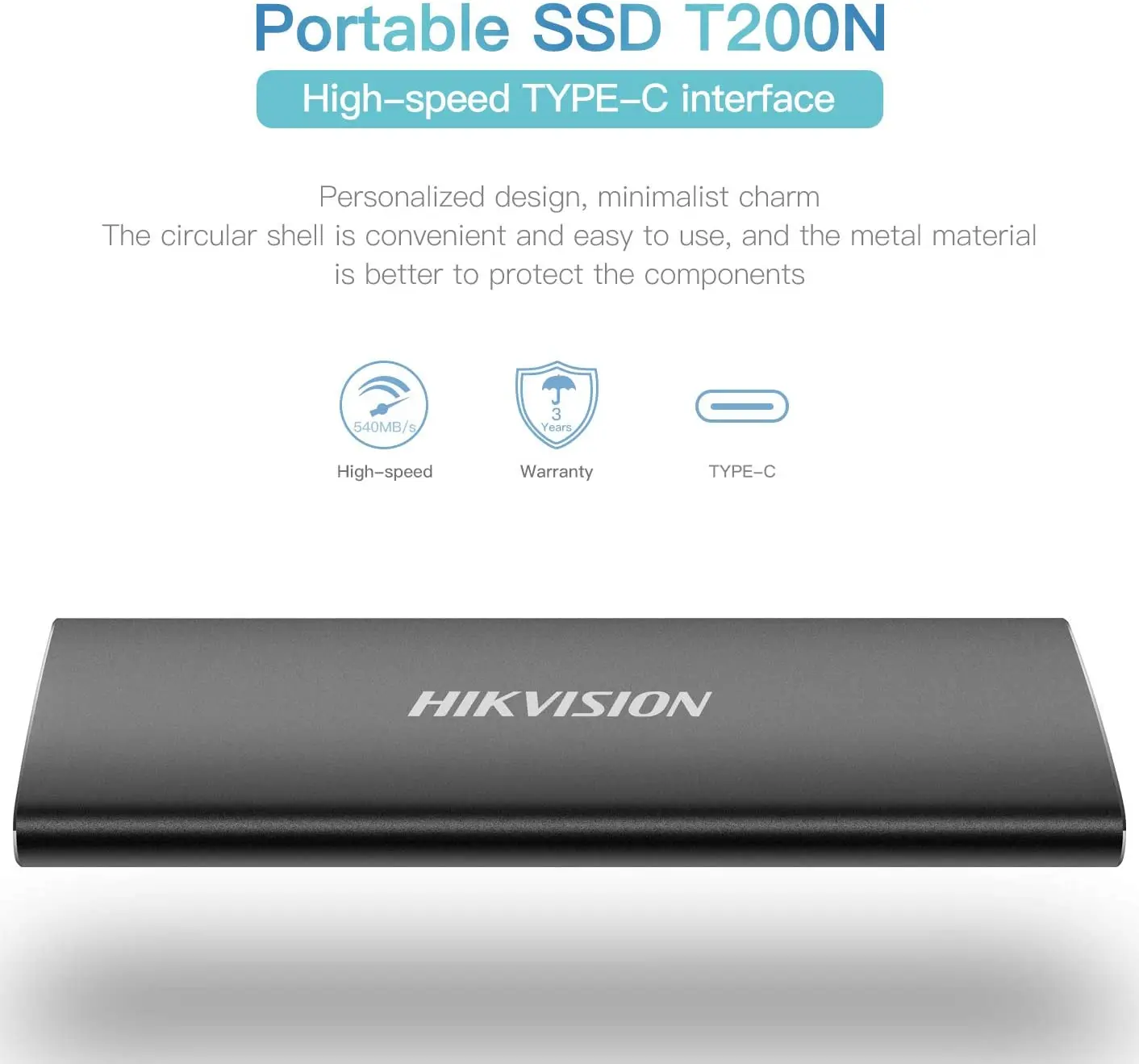 DISQUE DUR EXTERNE HIKVISION T200N MINI / 512 GO SSD / BLEU – Electrotech