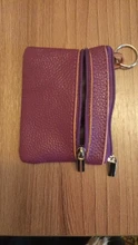 Monedero de cuero para hombre y mujer, Cartera de mano, portallaves con cremallera, pequeño, suave, negro, rojo y Beige