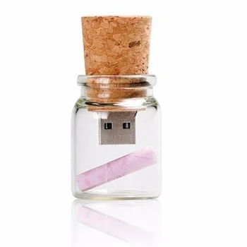 

Pendrive Retro glass canister, USB Memory glass jar with Cork