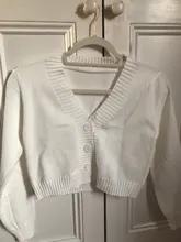 Cárdigan de punto para mujer, suéter de manga larga con cuello en V, Tops cortos, cárdigans abotonada, ropa recortada para mujer 2021