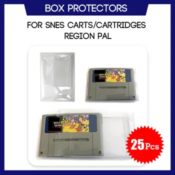 

Box Protector For SNES For Super Nintendo Cart Cartridge Region PAL Game Custom Made Clear Plastic Case 25 Pcs