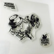 1 قطعة رجل الصيد نمط شفاف سيليكون ختم ، الأطفال diy بها بنفسك اليدوية سجل القصاصات ألبوم صور ديكور لينة Stamps(China)