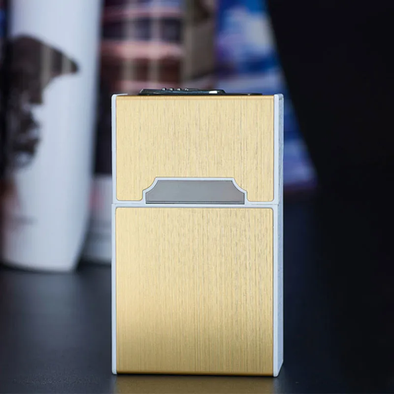 2 2-в-1 сигареты чехол зарядка через usb коробка зарядки для сигарет; защита от ветра зажигалка для курения металлических электронных сигарет чехол Перезаряжаемые Коробки - Цвет: 2