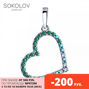 

SOKOLOV suspension of silver with fianitami, fashion jewelry, 925, women's/men's, male/female, women's male, pendants for neck women
