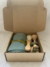 Rattle-Bracelet Bath-Towel Bed-Bell Crochet Wooden Newborn Baby Infant 1set
