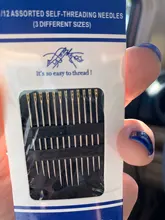 12 unids/set ancianos aguja-agujero lateral ciego aguja de coser de mano de acero inoxidable de huelga roscado ropa de costura