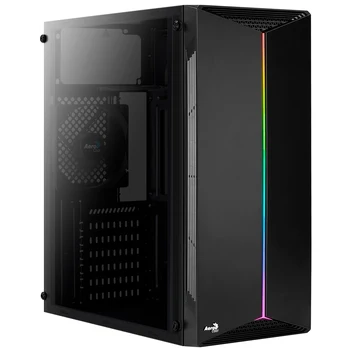 

Aerocool SPLIT, Semitorre ATX, Panel LED RGB 13 modes, fan 120mm, front grid shelf, Black
