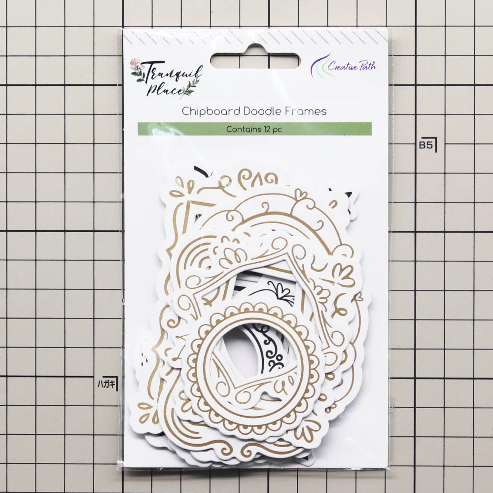 Creative Path Chipboard Doodle Frames Self-Adhesive Sticker Embellishment Foil Design Scrapbooking Cardmaking Journal Decoration