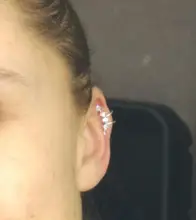 Circonio coreano oído brazalete Set pendientes para niñas 3-14k oro lindo cartílago Clip en pendientes No perforado mujeres Punk joyería