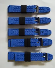 Correa de silicona suave para reloj deportivo para hombre, banda de repuesto de 20mm, 22mm, 24mm y 26mm para buceo, resistente al agua