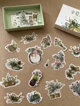 40 unids/lote viejos tiempos Vintage Floral pegatinas Scrapbooking pegatinas planificador álbum de manualidades