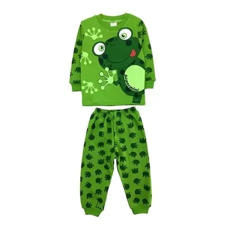 

Green Frog Printed 2'li Male Sleepwear Suit