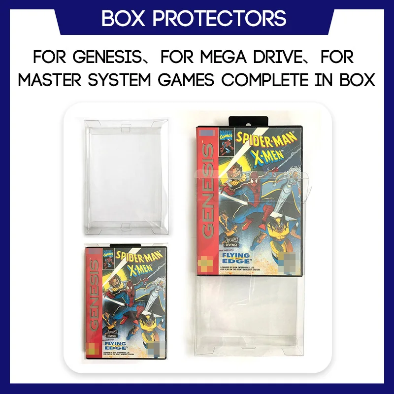 Защитный чехол для коробки Genesis Mega Drive Master System Game CIB прозрачный пластиковый на