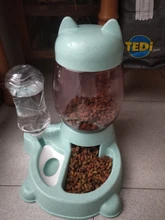 Alimentador automático de mascotas, para perros y gatos, depósito de comida de 2.2L y de agua de 528ml, suministro lento de comida