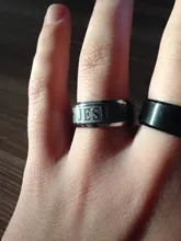 Uelf-Anillo de cruz de Jesús Religión Cristiana para hombre y mujer, sortija de acero inoxidable de 8mm, regalo de fiesta, Anillo Anneaux