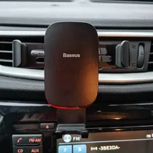 Baseus-Soporte de teléfono móvil para coche, base de teléfono con rejilla de ventilación/ranura para CD, de Metal Gravity, para iPhone y Samsung