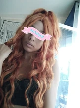 LING HANG-Peluca de cabello sintético para mujer, cabellera artificial de ondas largas, de alta temperatura, adecuada para mujeres negras y blancas