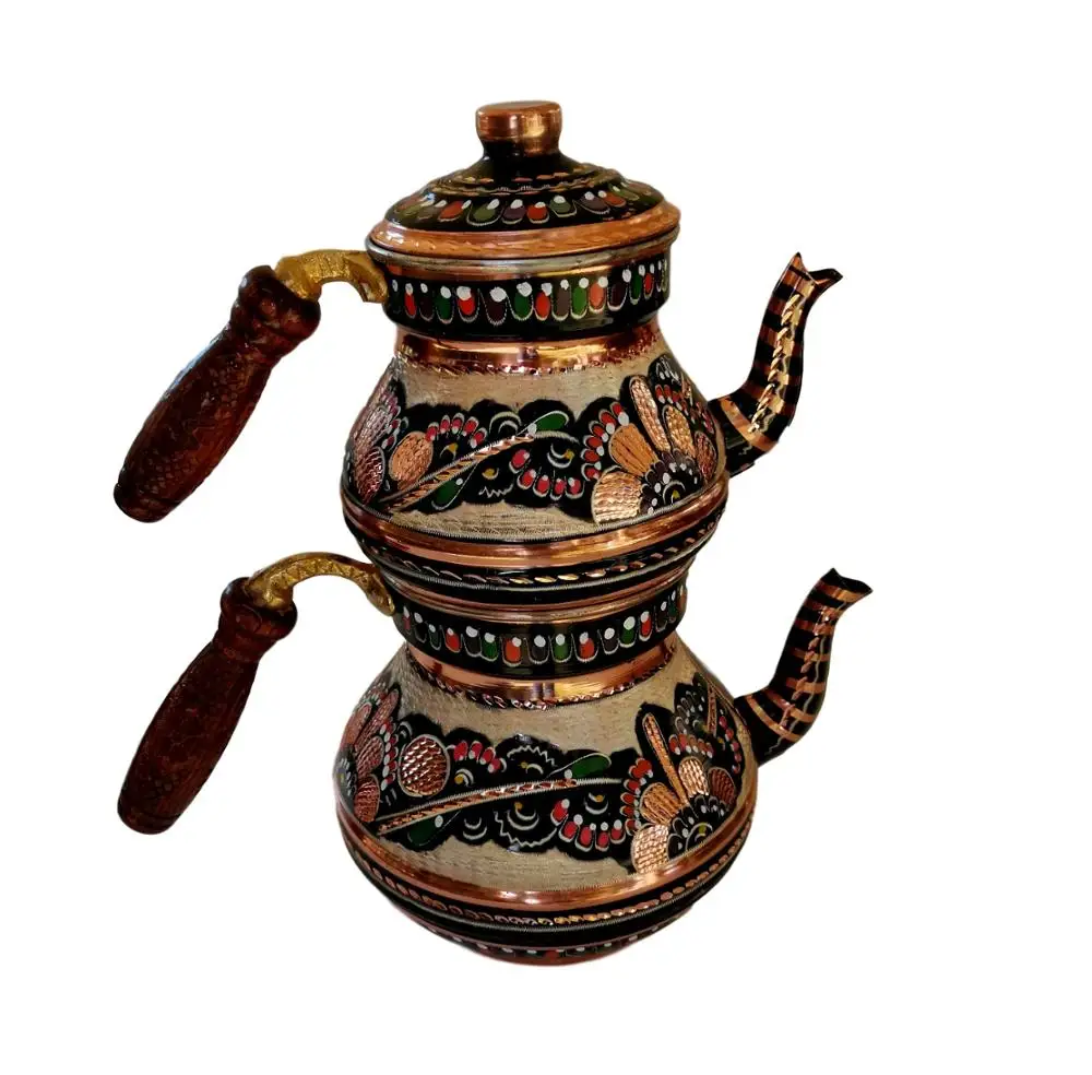 

Motif Processed Copper Teapot Set Large Size