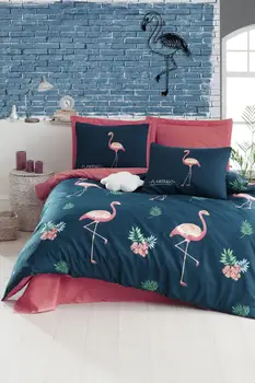 

Easy-to-Iron Flamingo Pattern Duvet Cover Set Double BigFilamine