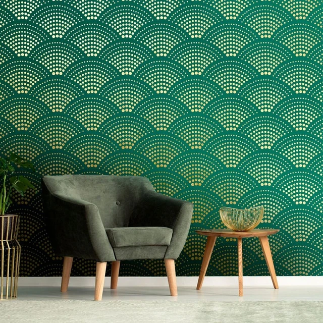 Stencil da parete riutilizzabile con pettine radiante per la decorazione  domestica della pittura di DIY