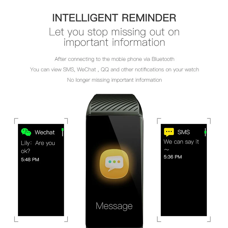 Smart Band Bracelet Activity Tracker Smart Wristband Clock Pressure Measurement Heart Rate Pedometer Smartband IP67 Waterproof