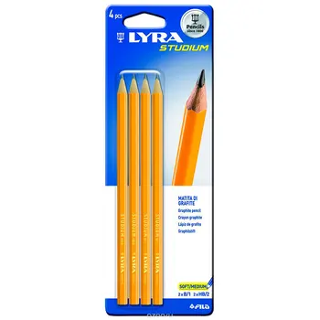 

Pencils simple black graphite Lyra Studium 4 pieces, blister, europendant, HB, B blister