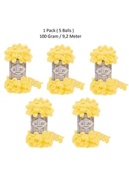

Thread 1 Pack ( 5 Balls ) Alize Puffy Hand Knitting Yarn Colour Number: 216 ( Yellow )