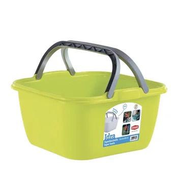 

Square Basin 13 liters with handles Stefanplast-Green Color