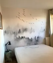 Mural Wallpaper Forest Beibehang Clouds Papel-De-Parede Papier Peint Pine Bird 3d of