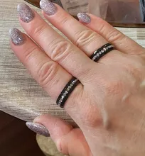 SHOUMAN-Anillos de Compromiso de acero inoxidable para parejas, joyería elegante de alta calidad, cristal brillante