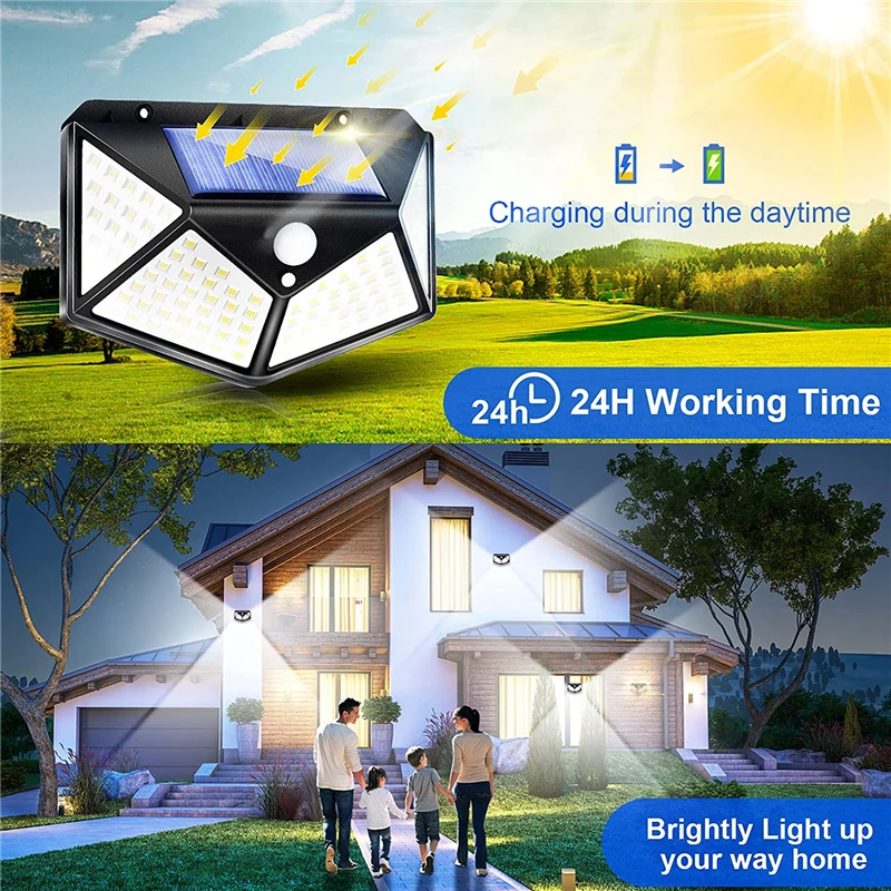 solar led lights outdoor Solar Street Lights Outdoor Lamp IP65 Waterproof Dusk to Dawn Security Led Flood Light for Yard Garden Streets Basketball Court solar wall lights outdoor