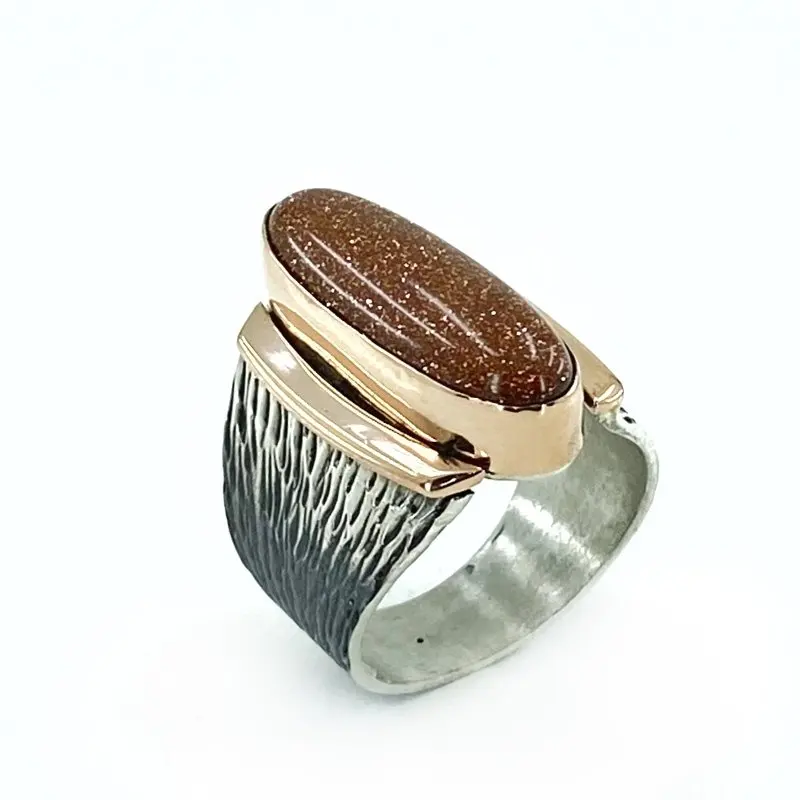 

Authentic Hand Generation Natural Star Stone Shuttle Cut 925 Sterling Silver Ring