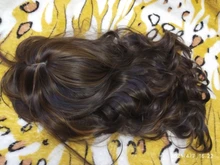 ALAN EATON-Peluca de cabello sintético para mujer afroamericana, cabellera artificial largo ondulado con flequillo, color negro, marrón y dorado, resistente al calor