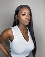 Luvin 28 30 32 34 40 pulgadas brasileño recto de la armadura del pelo 3 4 mechones con 13x4 de encaje Frontal y cierre Remy 100% cabello humano