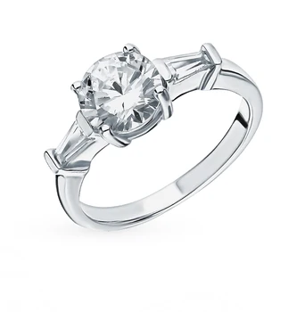 

Silver ring with cubic zirconia sunlight sample 925